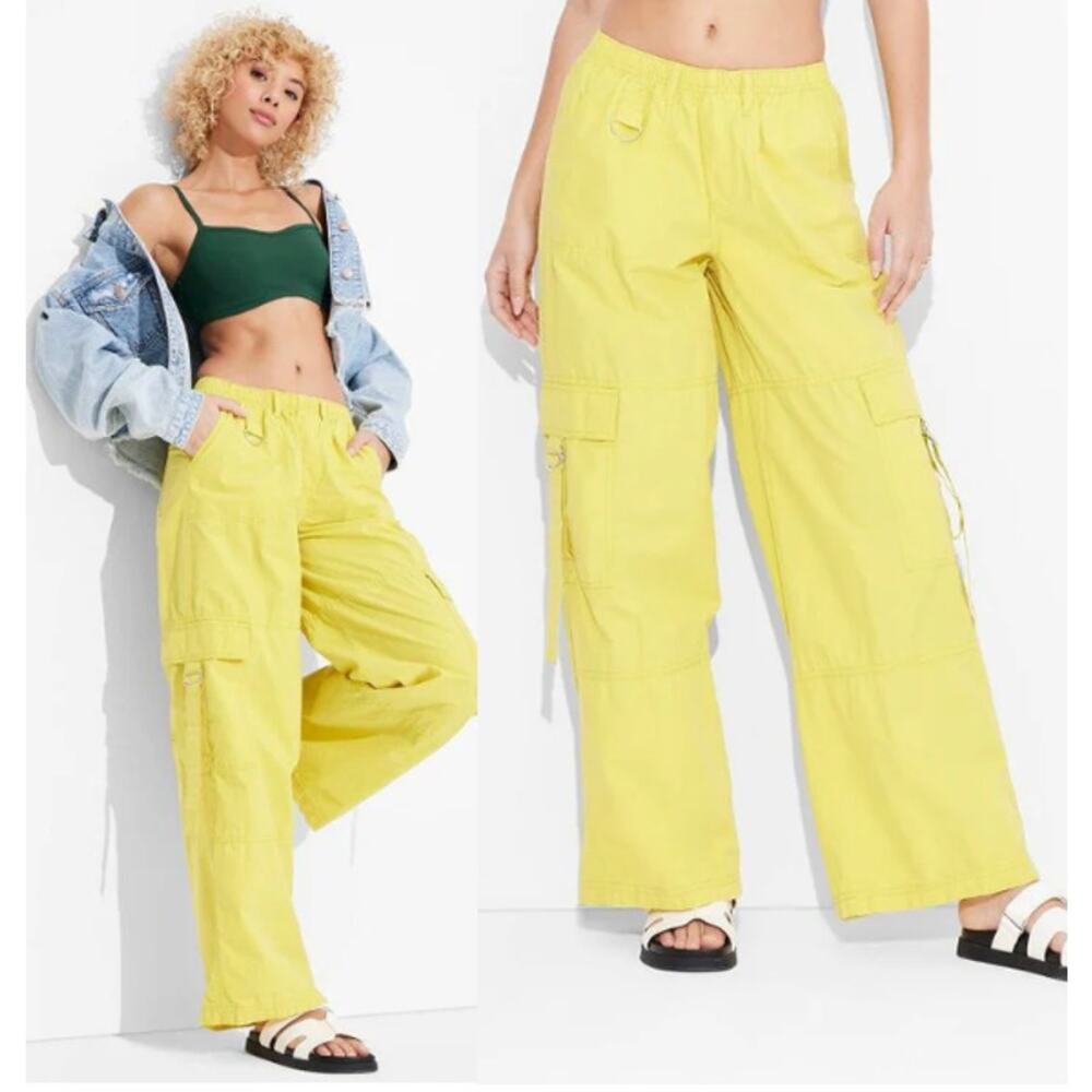 Yellow Women's Cargo Pants